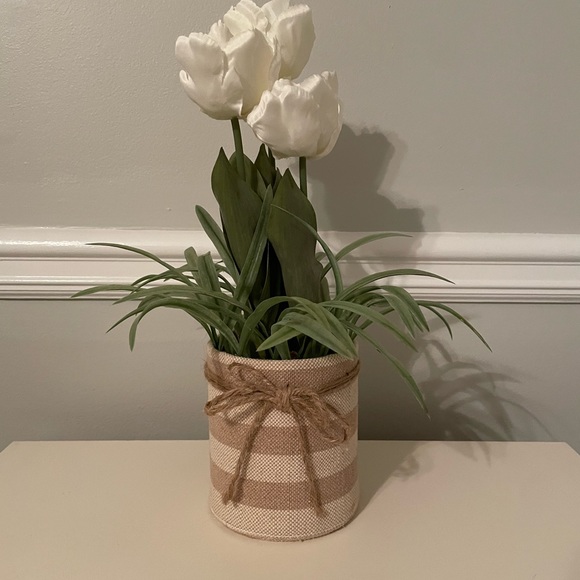 Kirklands Accents Artificial Potted Plant Floral Farmhouse Greenery